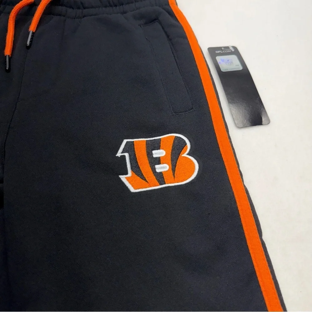 NFL Ultra Game Bengals Black Sweatpants Kids Size 10-12 NWT
